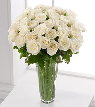 Magnifico Florero de 36 rosas blancas – Flores a Domicilio