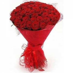 Ramo circular con 50 Rosas Rojas – Flores a Domicilio