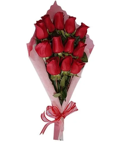 Ramo Extendido con 12 Rosas Rojas