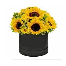 Girasoles y Rosas en base negra