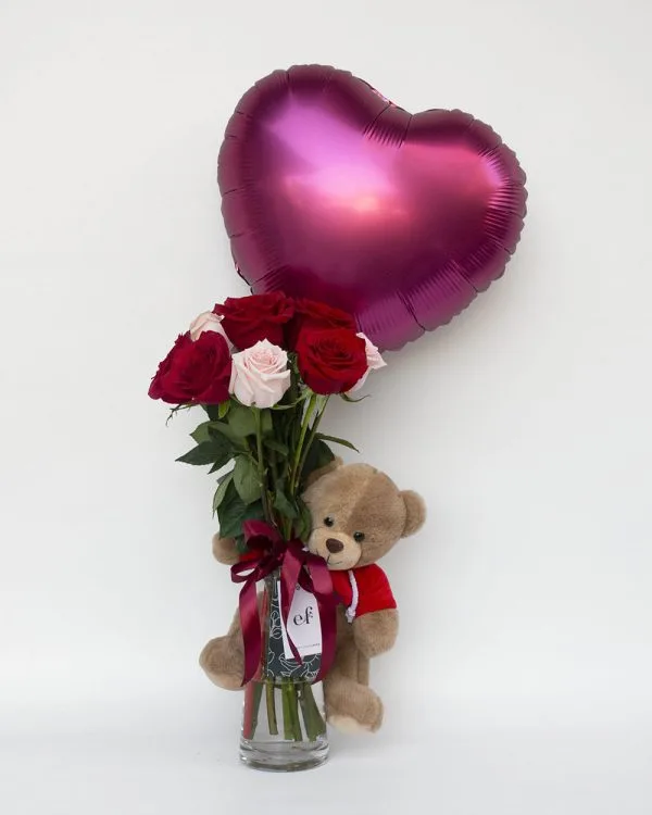 Pack Rosas Peluche y Globo