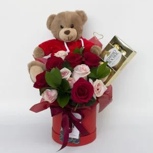 Set Rosas, Bombones y Peluche