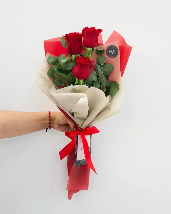 Ramo 3 rosas rojas