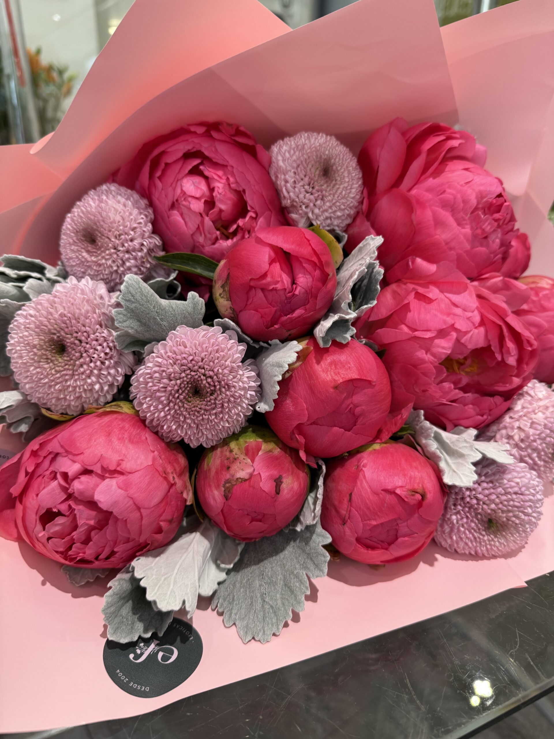 Ramo Peonías Fucsias & Pompones Rosa Malva – Exóticas Flores®